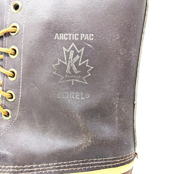 Sorel Arctic Pac Brown and Yellow Lace-Up Boots main image 6